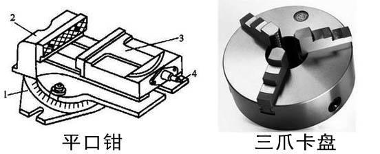 數(shù)控立式銑床夾具-平口鉗和三爪卡盤